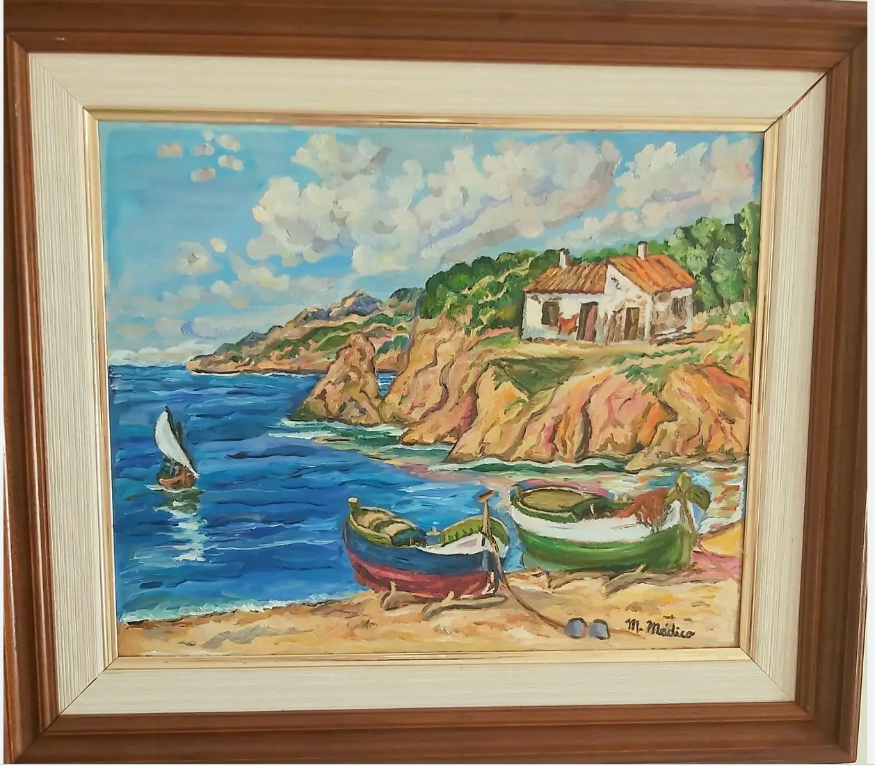 Aldea pesquera junto a la Costa (España)