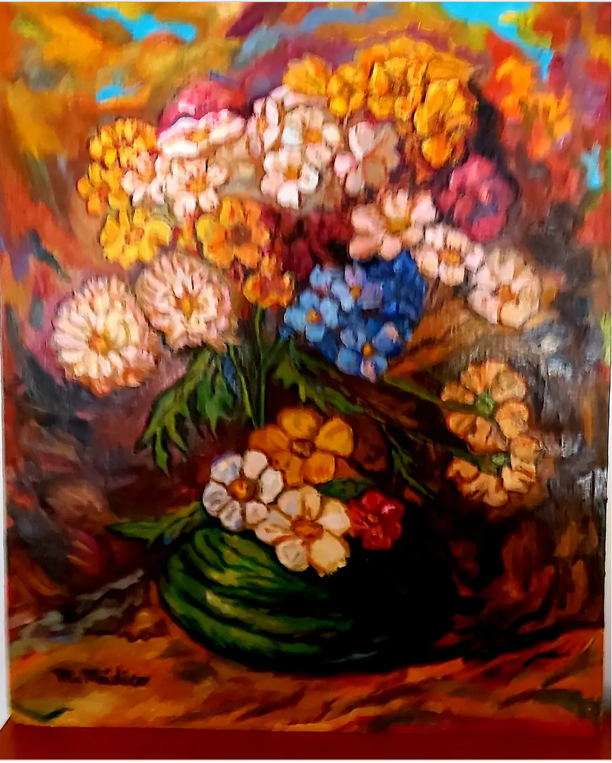 Naturaleza muerta(jarron con flores)