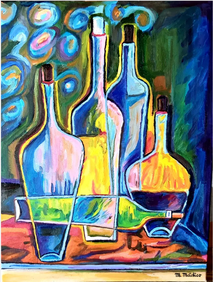 Bodegon Abstracto con botellas