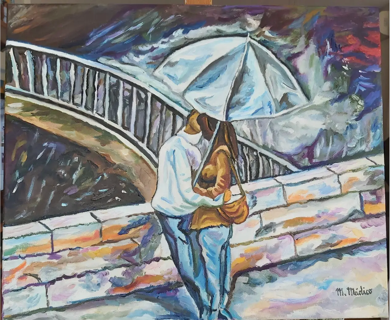 Amor bajo la Lluvia en el puente de Carlos (Praga)