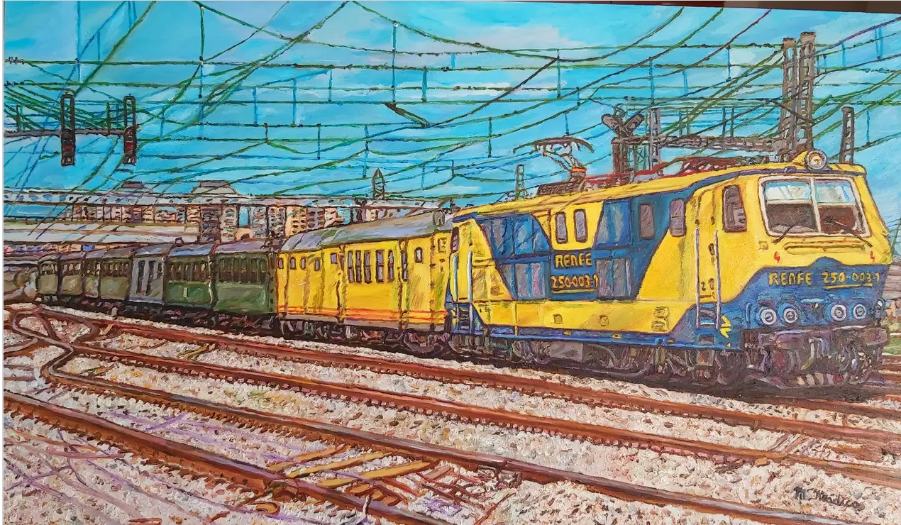 Paisaje Ferroviario 250 Renfe con Expreso Barcelona-Malaga pasando por Can Tunis