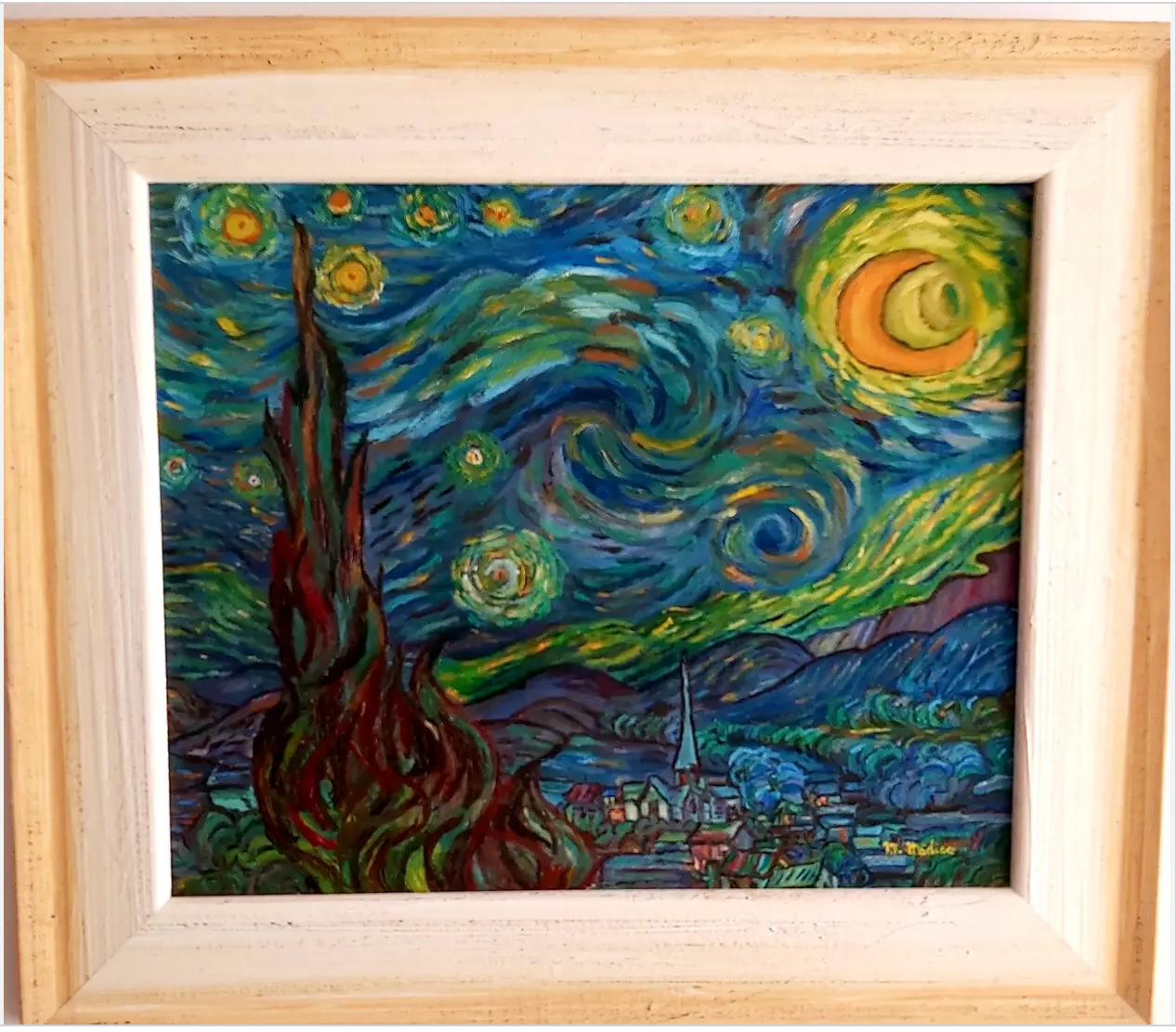 Reproducción de la obra de Vicent Van Gog. La noche estrellada
